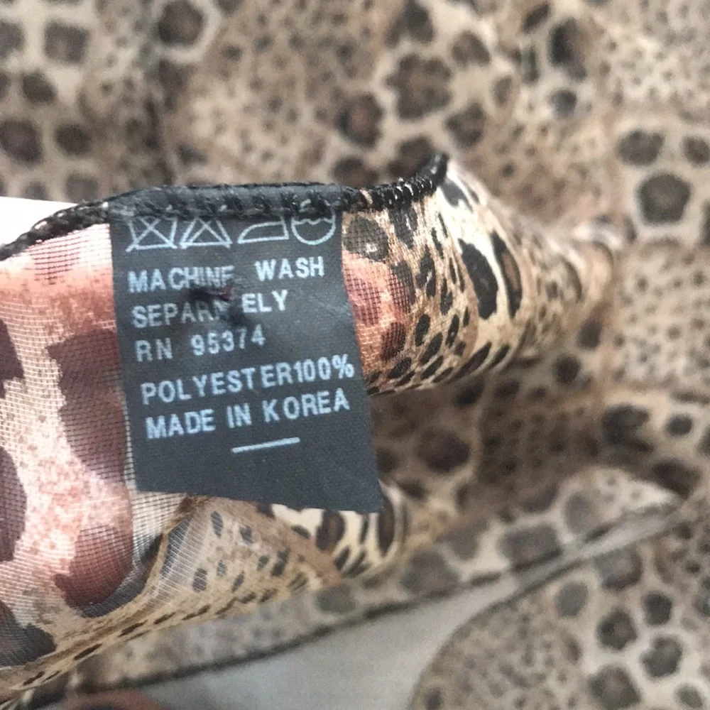 Leopard Print Sheer Scarf Brown Black Lightweight Animal Print
